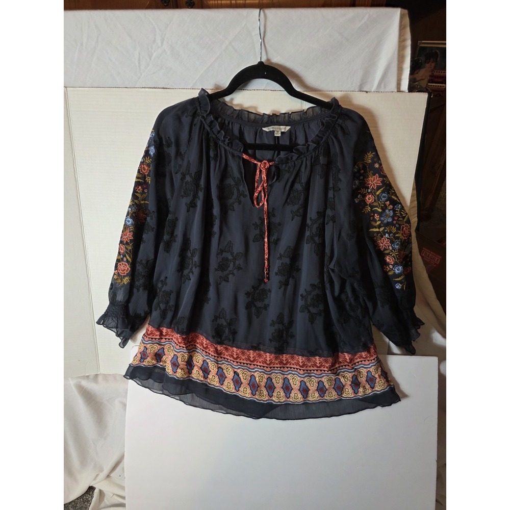 John Mark 1X Embroidered Top. Floral Tunic.  Classic Beauty, Y2K,...